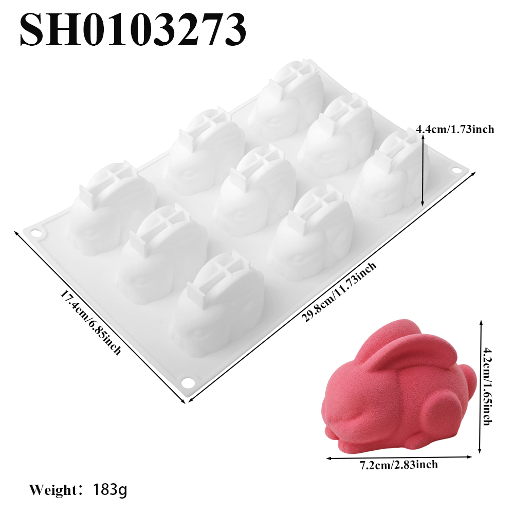 9-Cell Squatting Long Eared Ra - Bunny Cake Mold ulasan dan harga